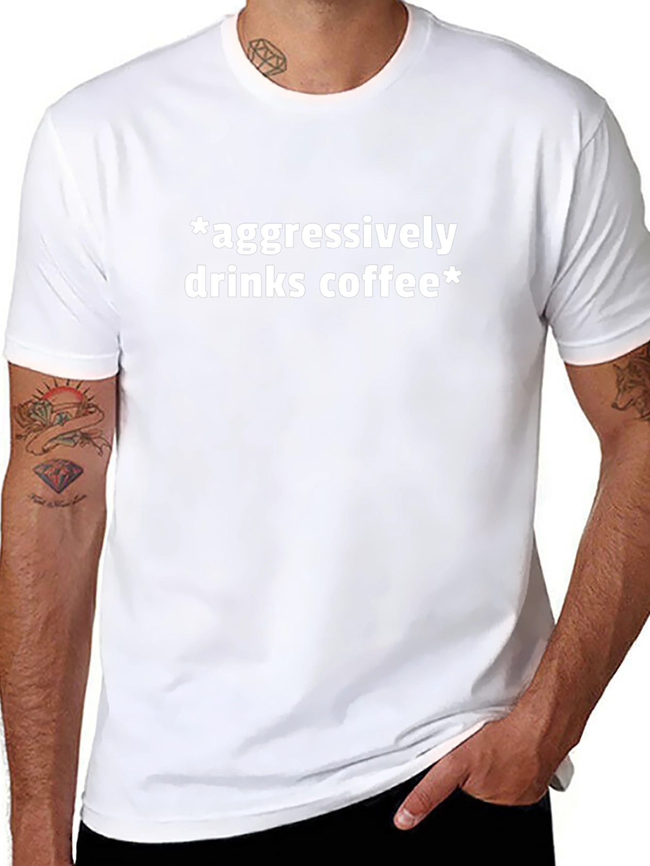 Aggressively Drinks Coffee Graphic Tee