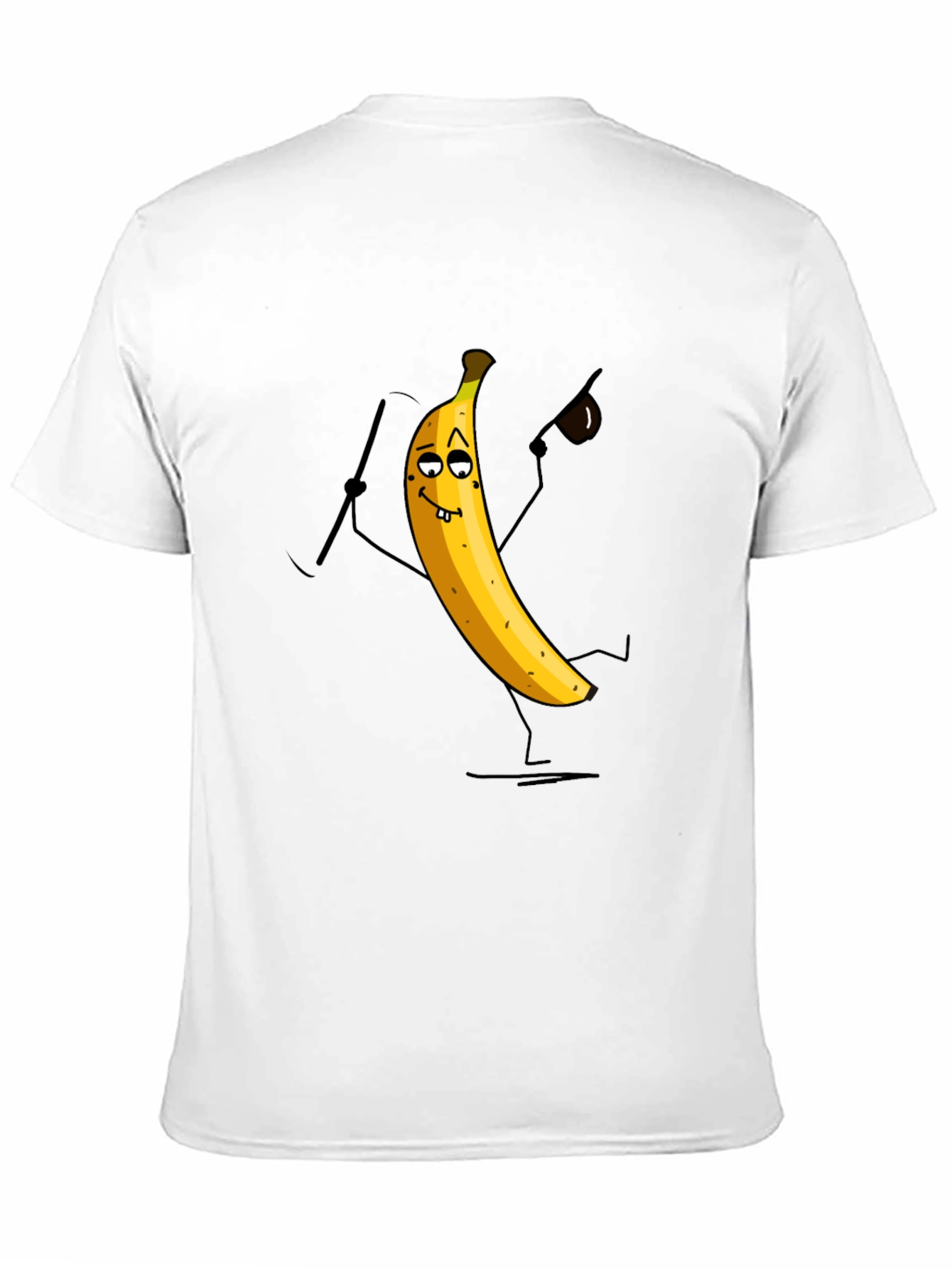 Funny Banana Cartoon Mens Black T-Shirt