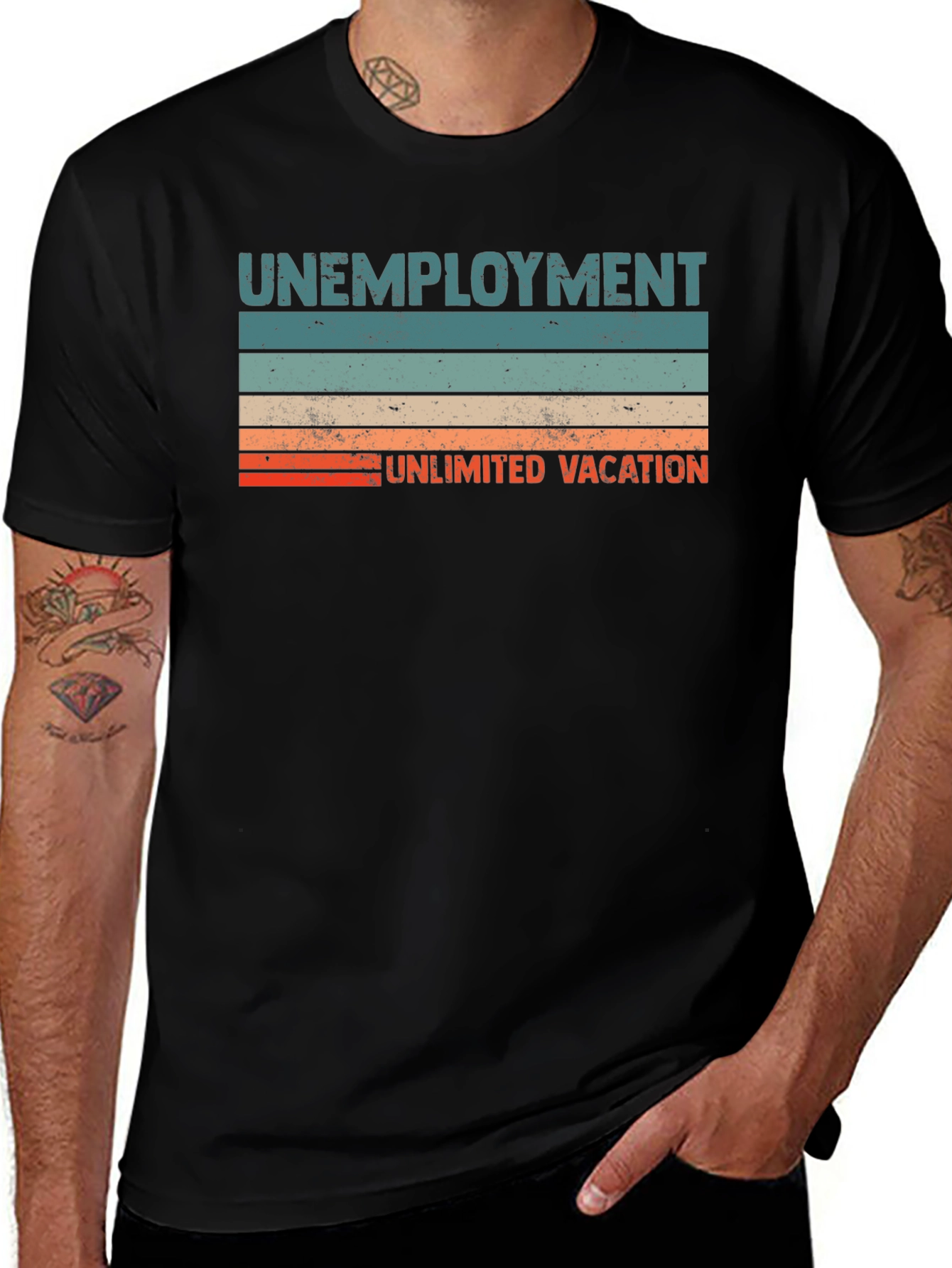 Unemployment Unlimited Vacation Graphic T-Shirt