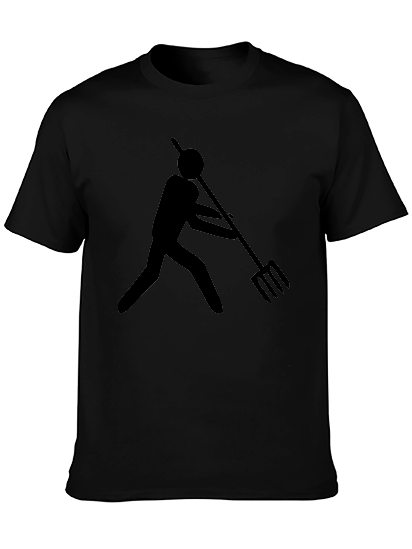 Abstract Stick Figure Pitchfork Graphic Tee
