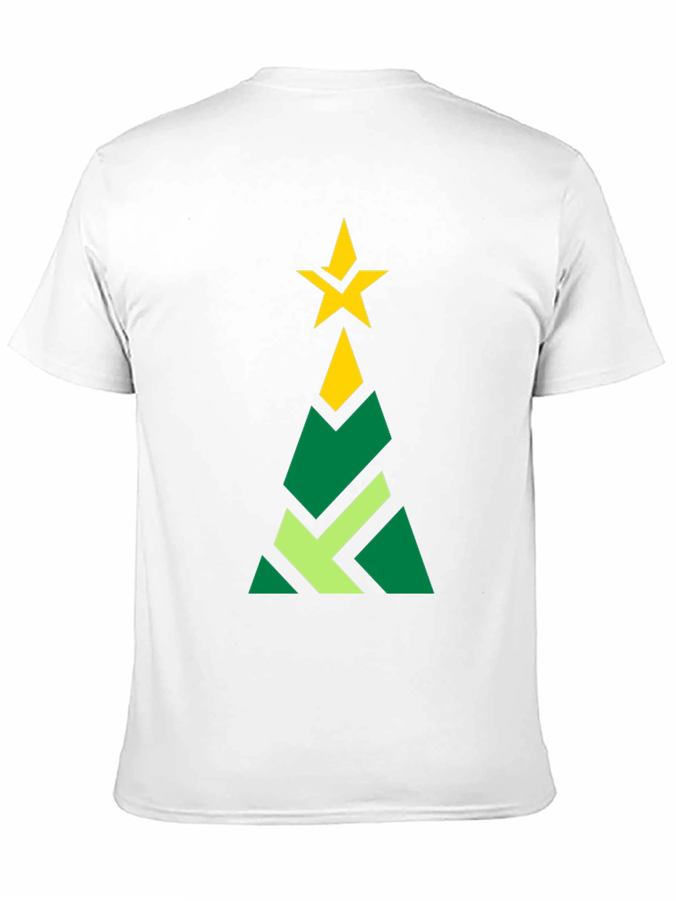 Geometric Christmas Tree Graphic Tee - Black