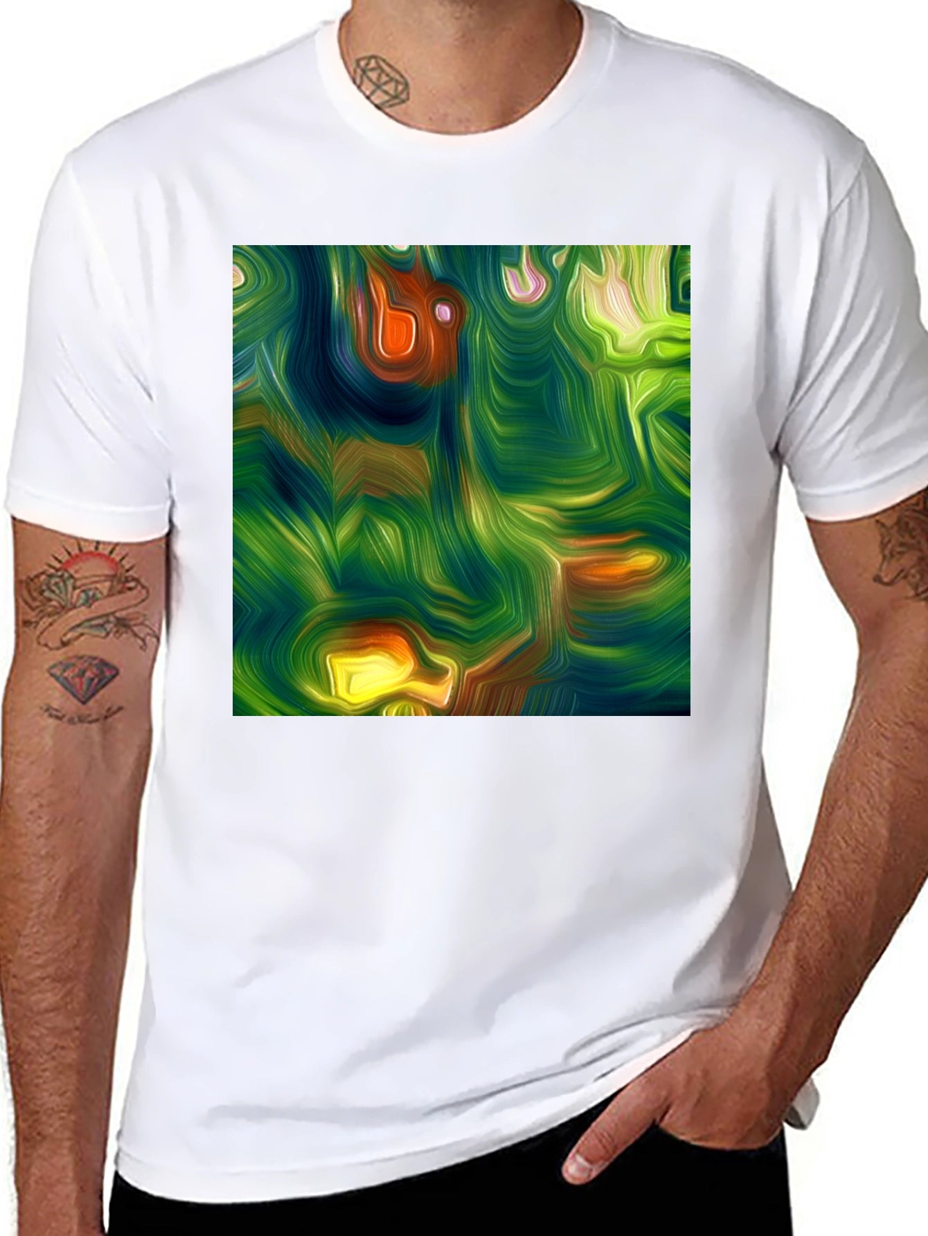 Abstract Art Print Black Tee