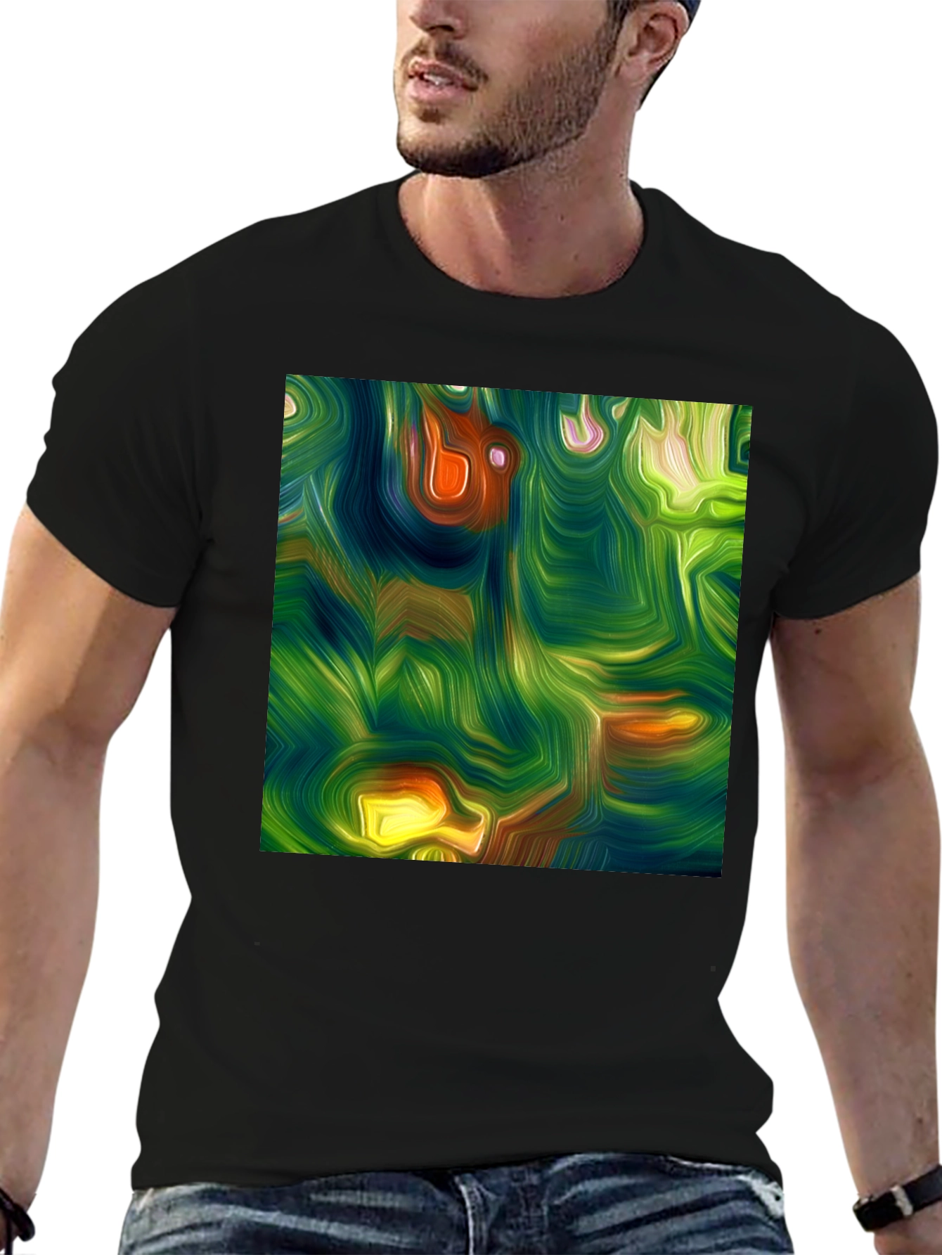 Abstract Art Print Black Tee