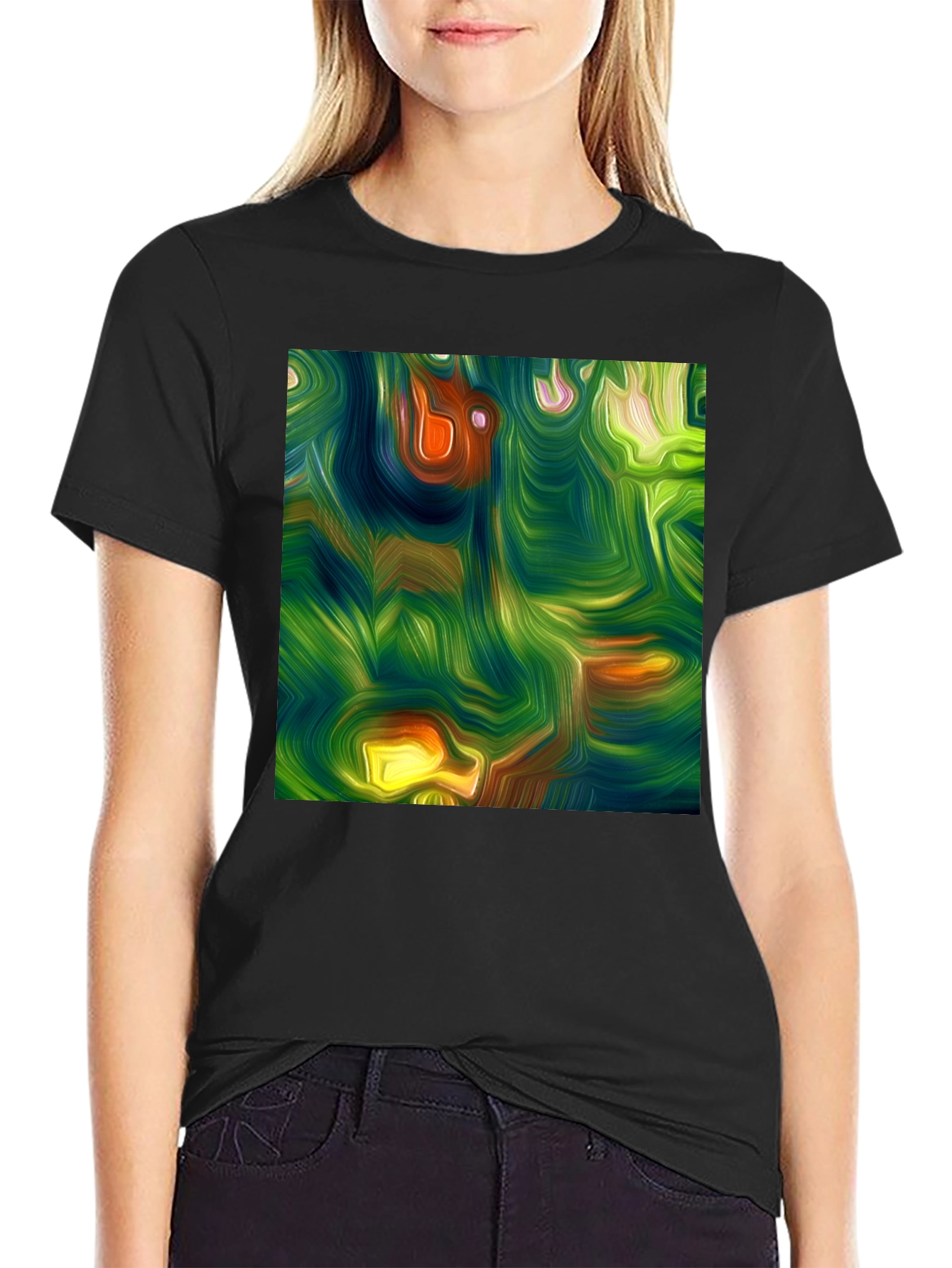 Abstract Art Print Black Tee