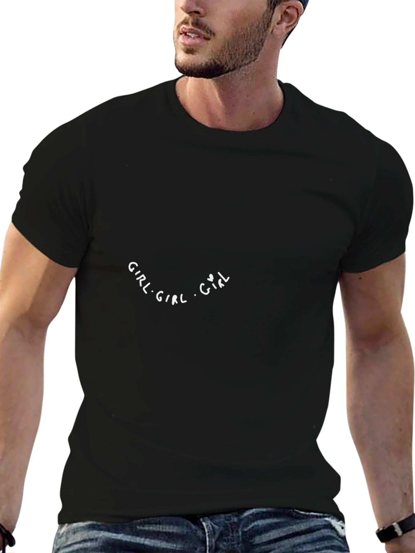 Girl Text Graphic Black T-Shirt Casual Wear