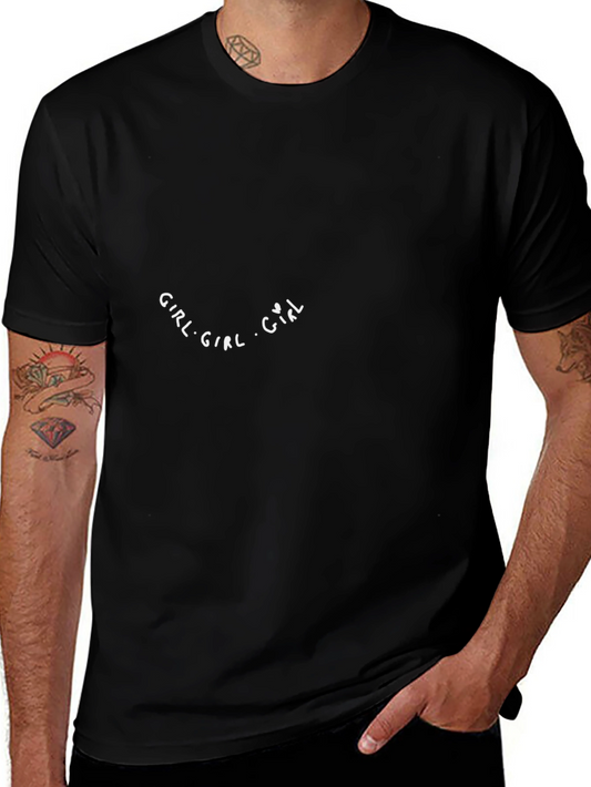 Girl Text Graphic Black T-Shirt Casual Wear