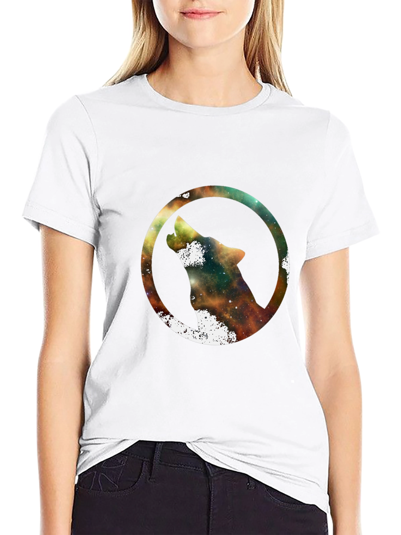 Galaxy Wolf T-Shirt - Stylish Black Tee