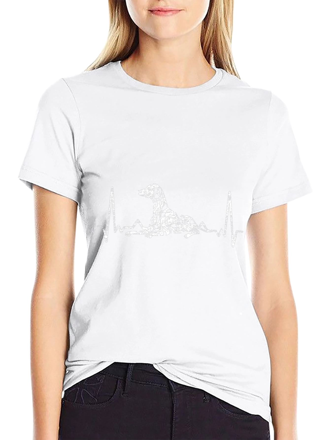 Dalmatian Heartbeat T-Shirt – Dog Lover EKG Graphic Tee Gift