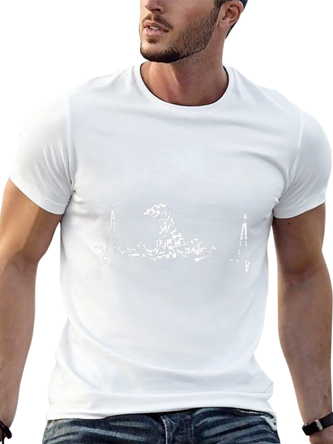 Dalmatian Heartbeat T-Shirt – Dog Lover EKG Graphic Tee Gift