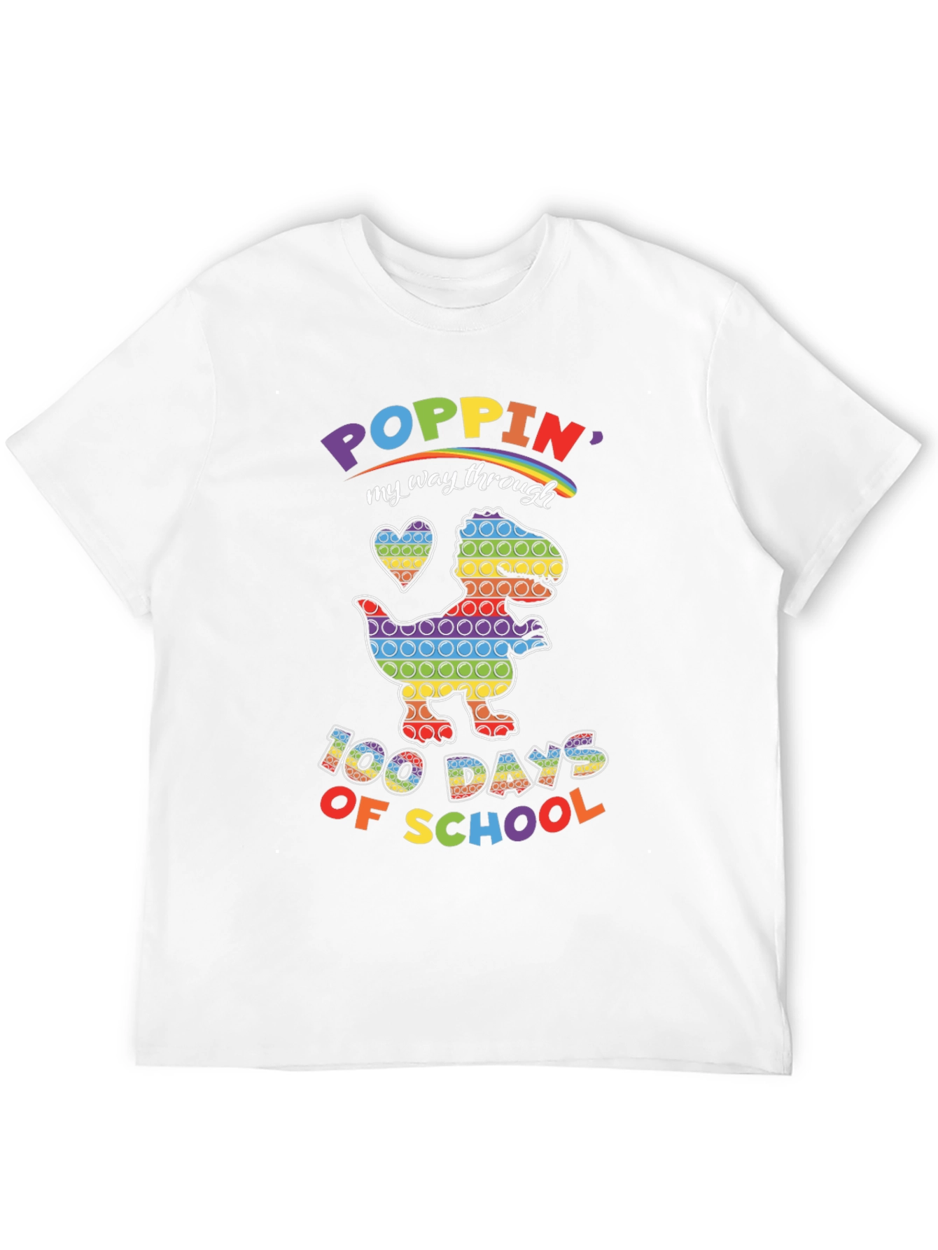 100 Days of School Poppin Dinosaur T-Shirt