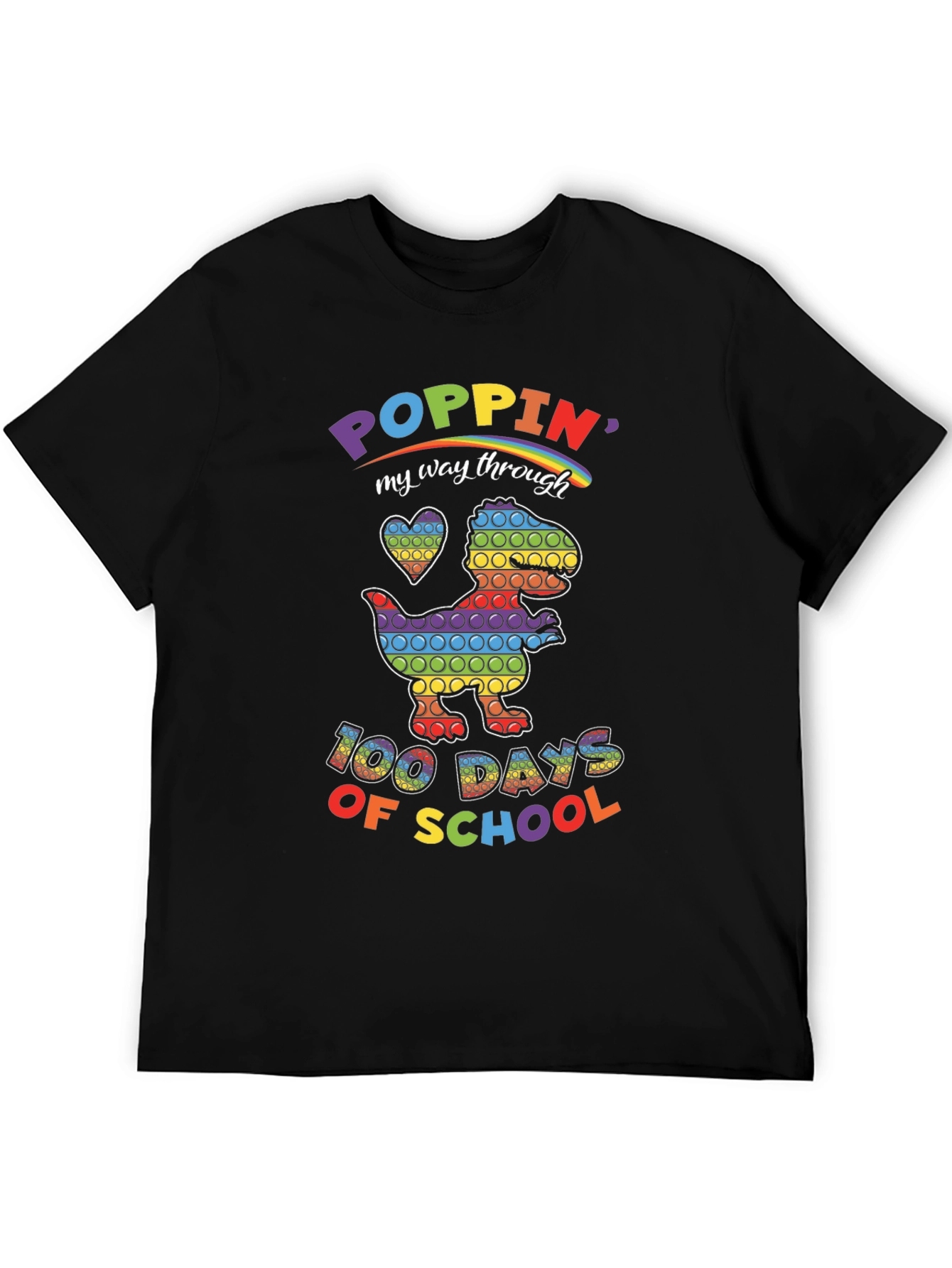 100 Days of School Poppin Dinosaur T-Shirt