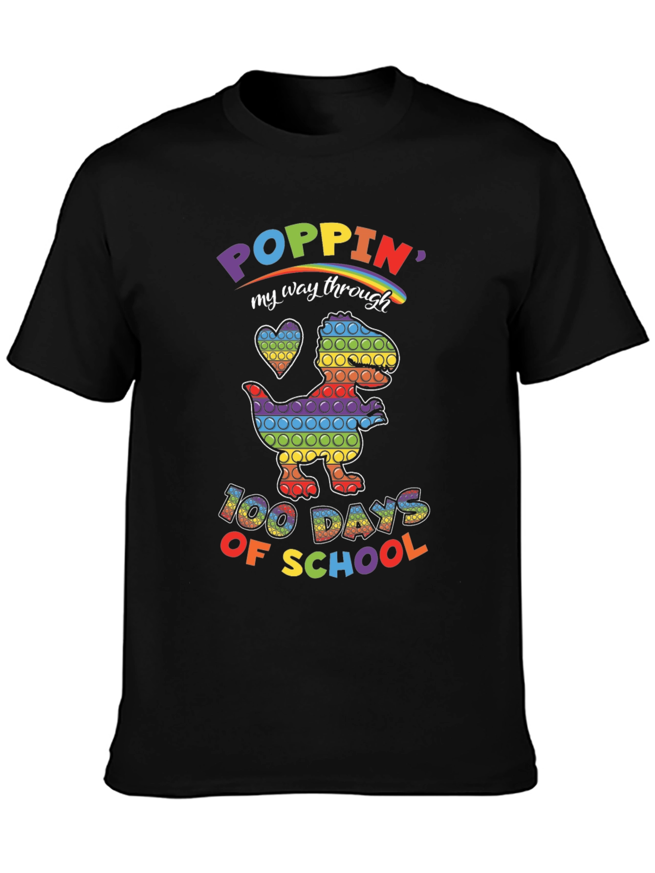 100 Days of School Poppin Dinosaur T-Shirt