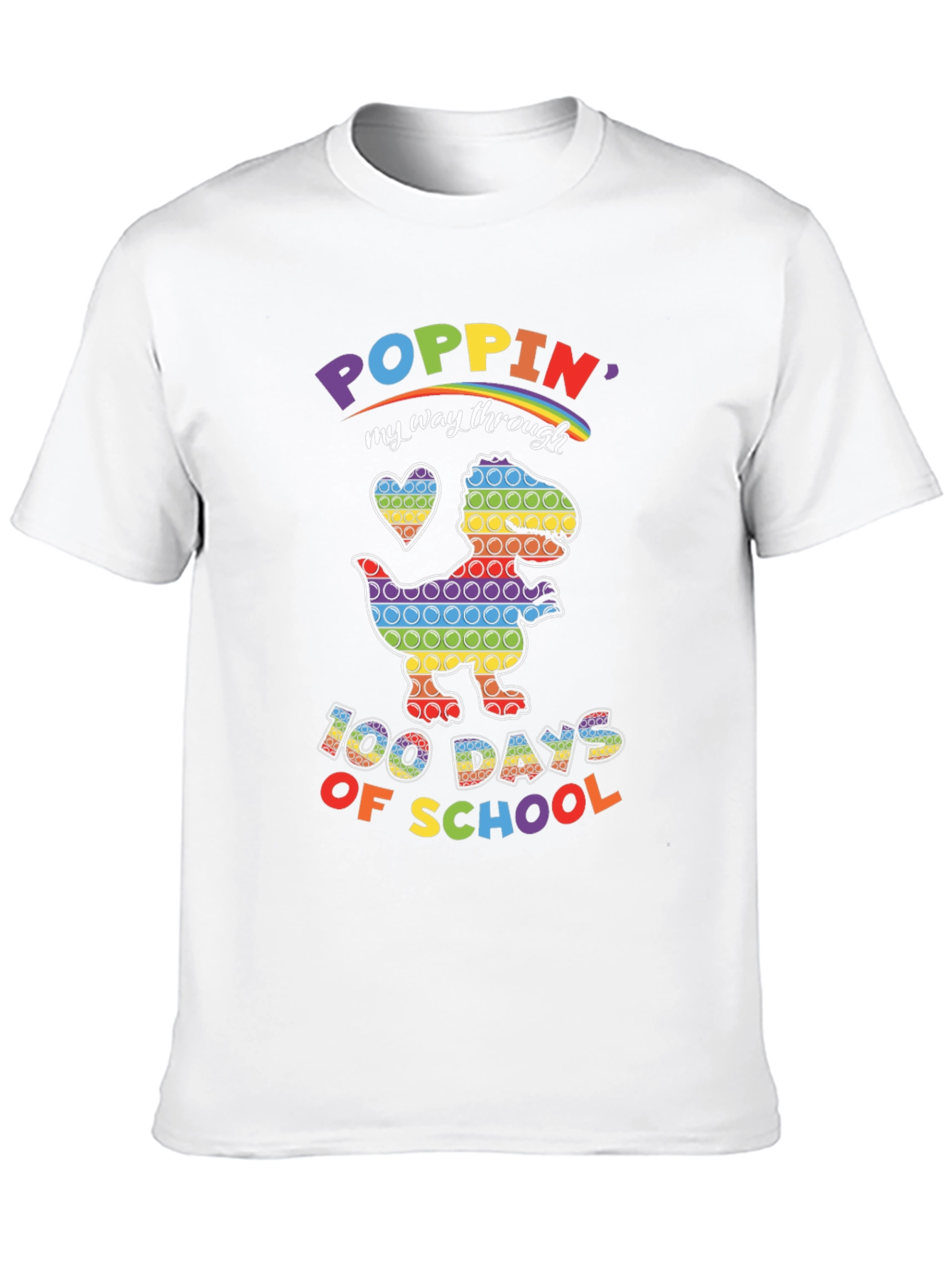 100 Days of School Poppin Dinosaur T-Shirt