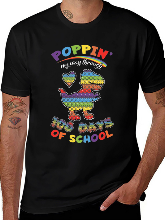100 Days of School Poppin Dinosaur T-Shirt
