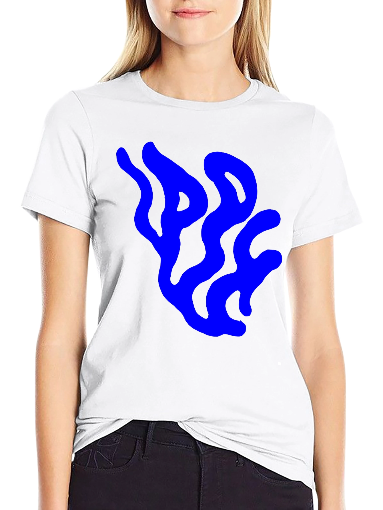 Abstract Blue Design Black T-Shirt