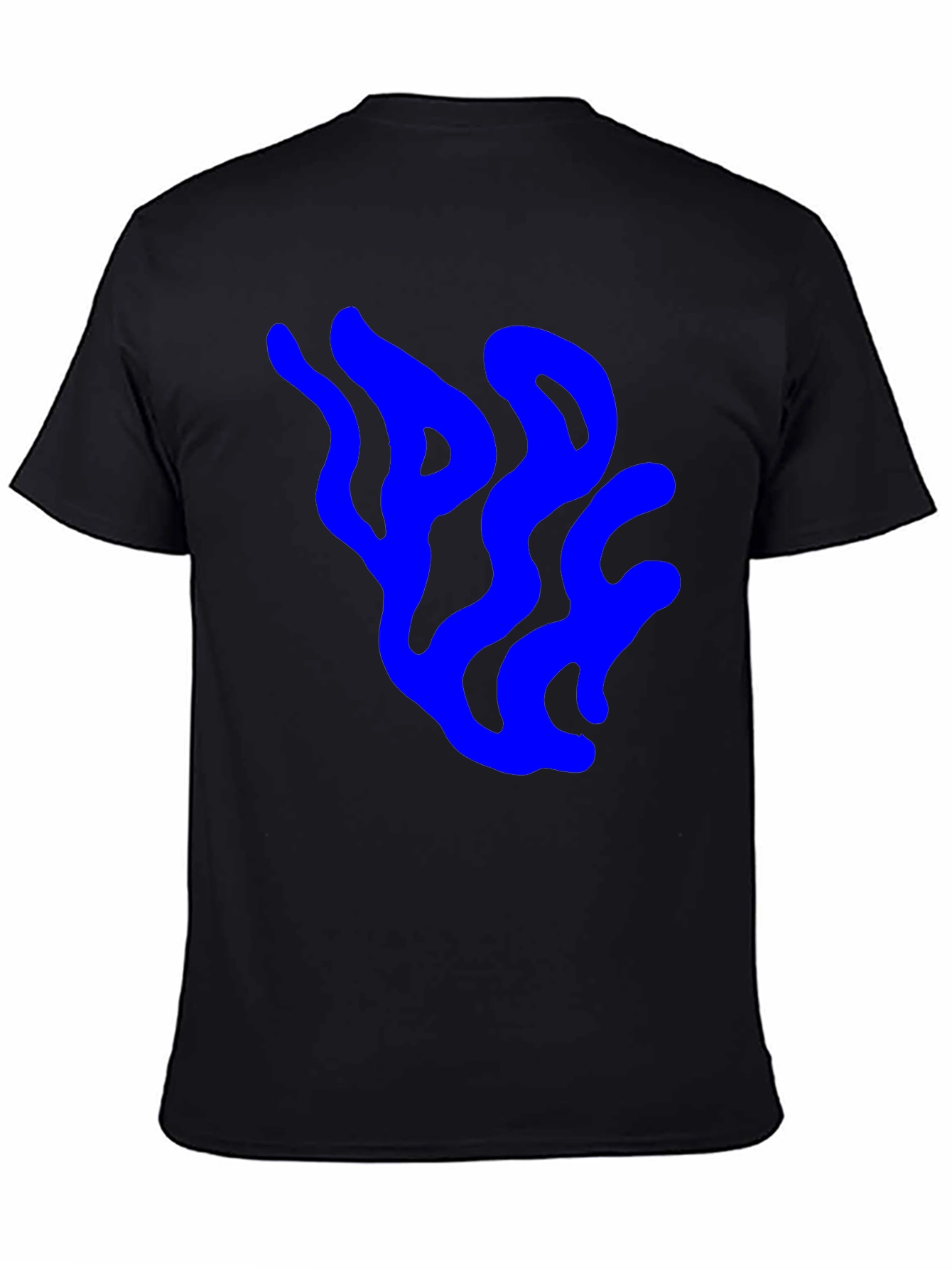 Abstract Blue Design Black T-Shirt