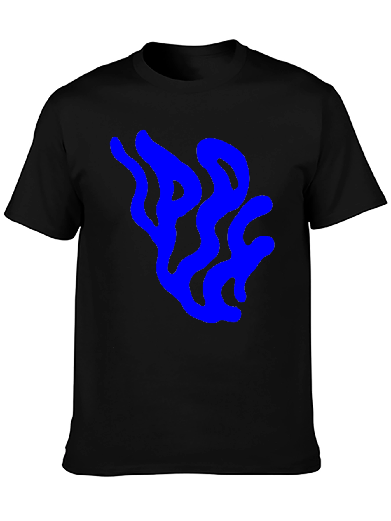 Abstract Blue Design Black T-Shirt