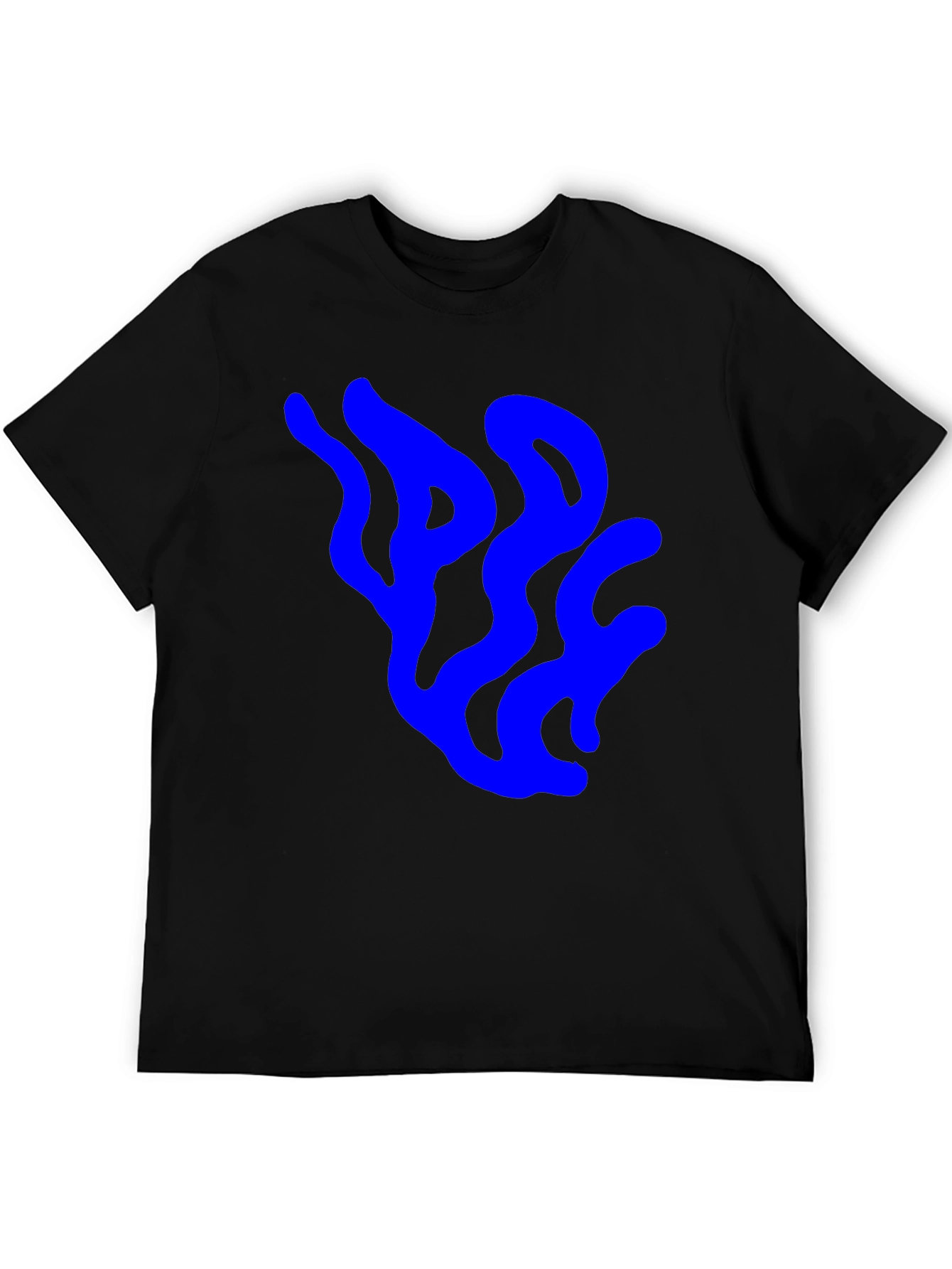 Abstract Blue Design Black T-Shirt