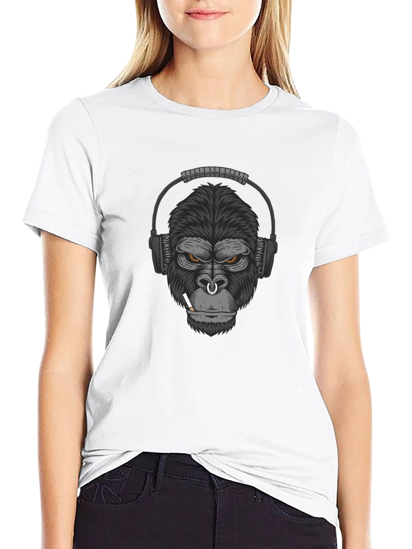 Gorilla Headphone Graphic T-Shirt