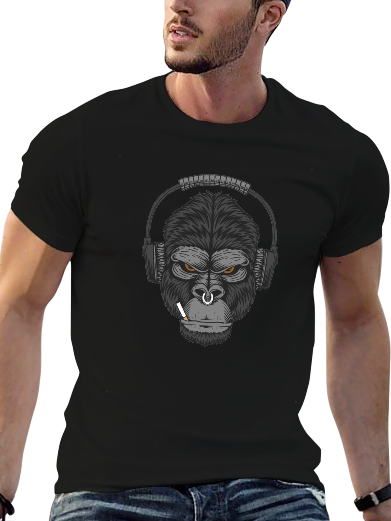 Gorilla Headphone Graphic T-Shirt