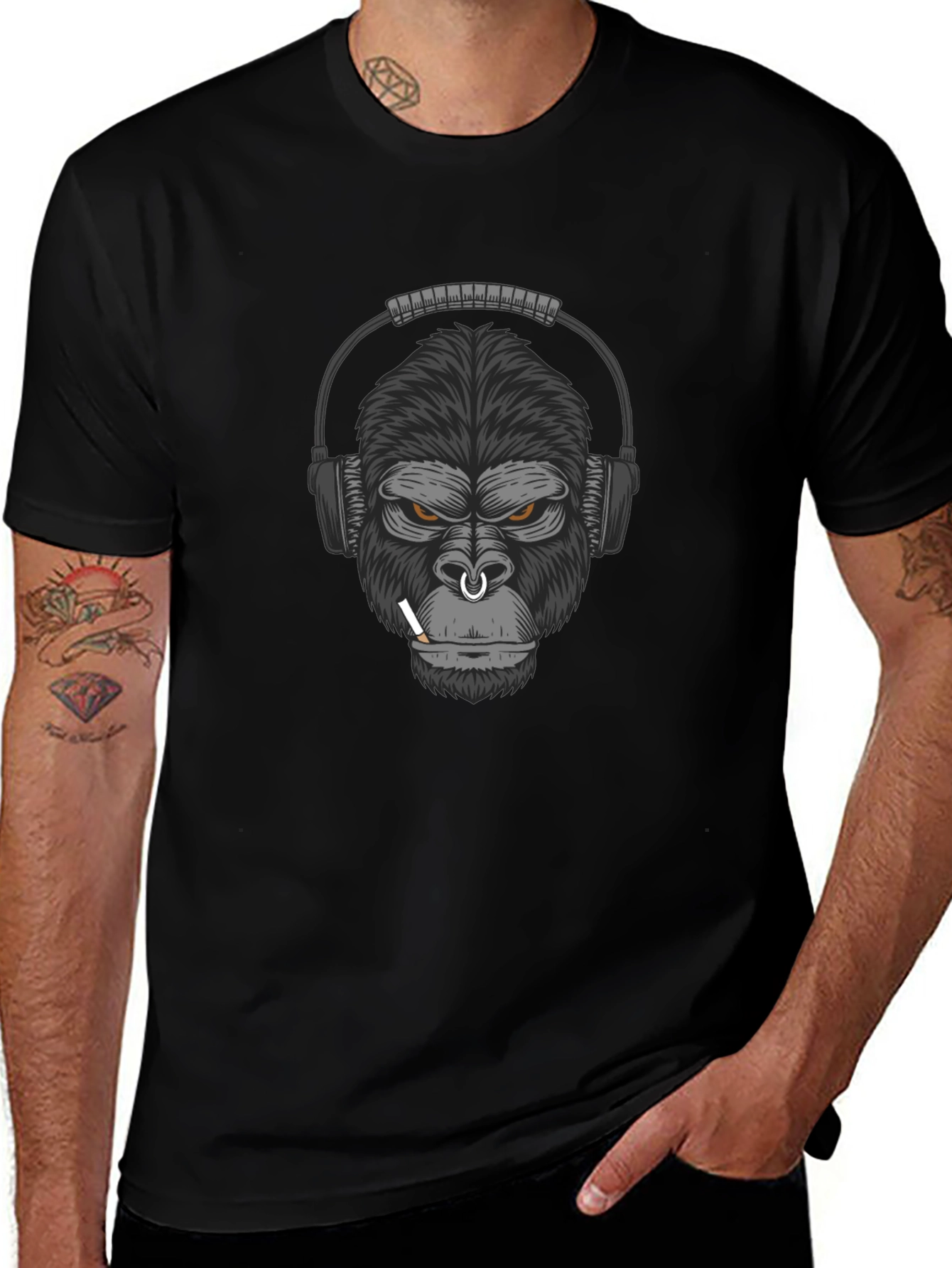 Gorilla Headphone Graphic T-Shirt