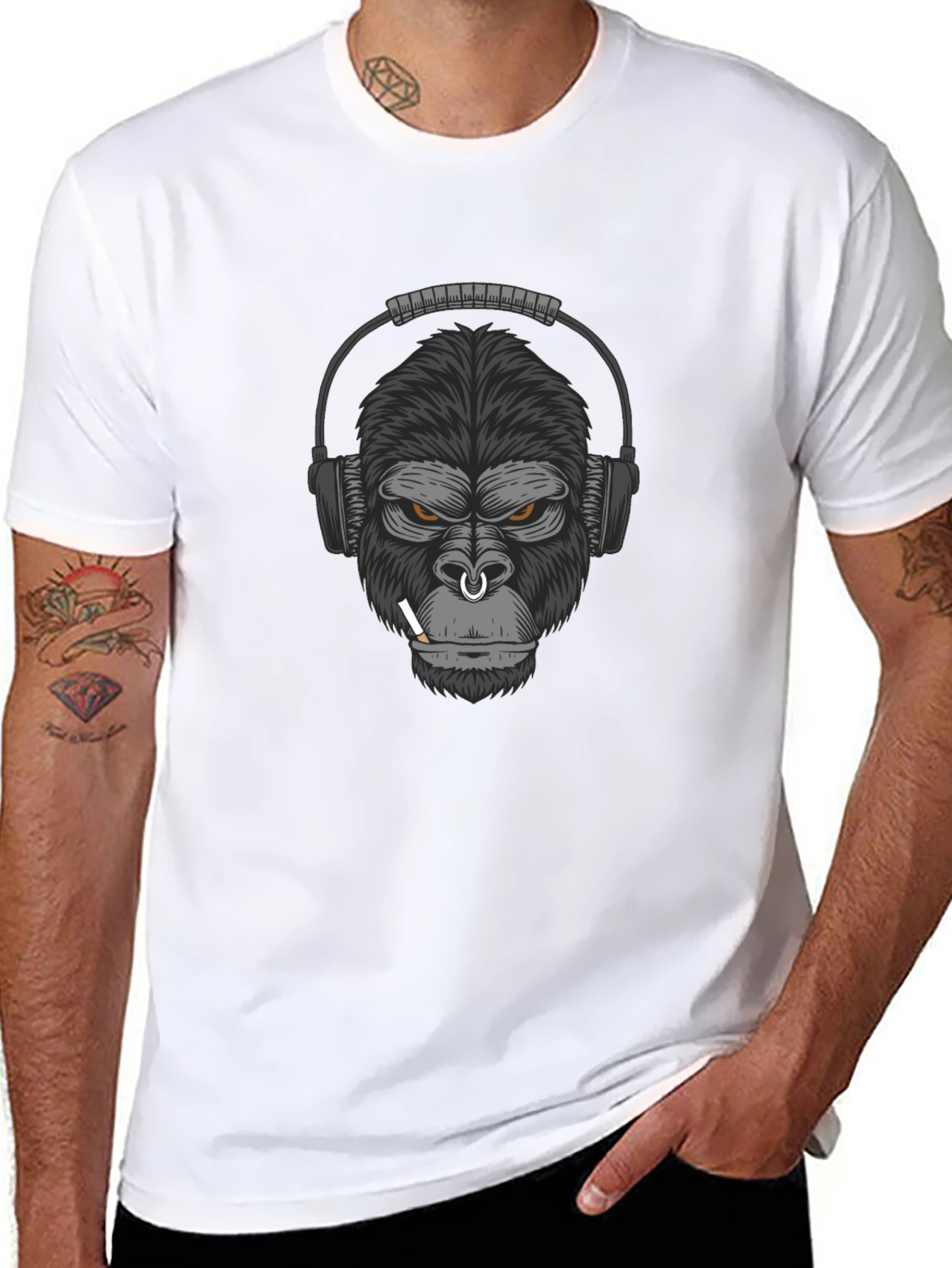 Gorilla Headphone Graphic T-Shirt