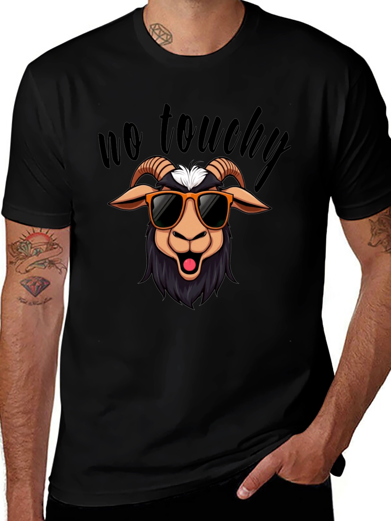 No Touchy Goat T-Shirt - Funny Graphic Tee