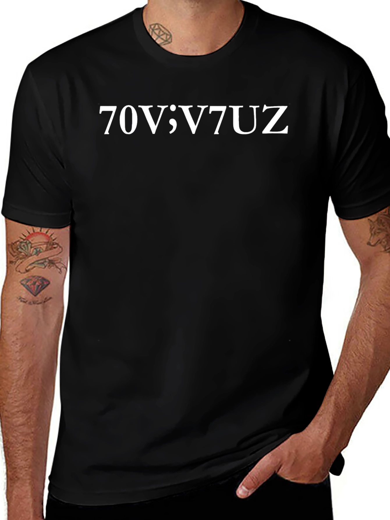 70V;V7UZ Graphic Tee - Mens Black T-Shirt