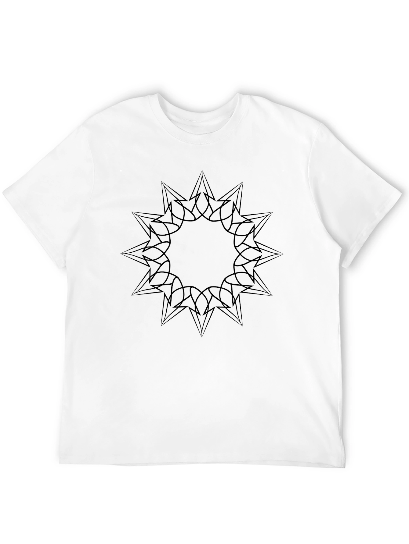Geometric Starburst Graphic Black T-Shirt