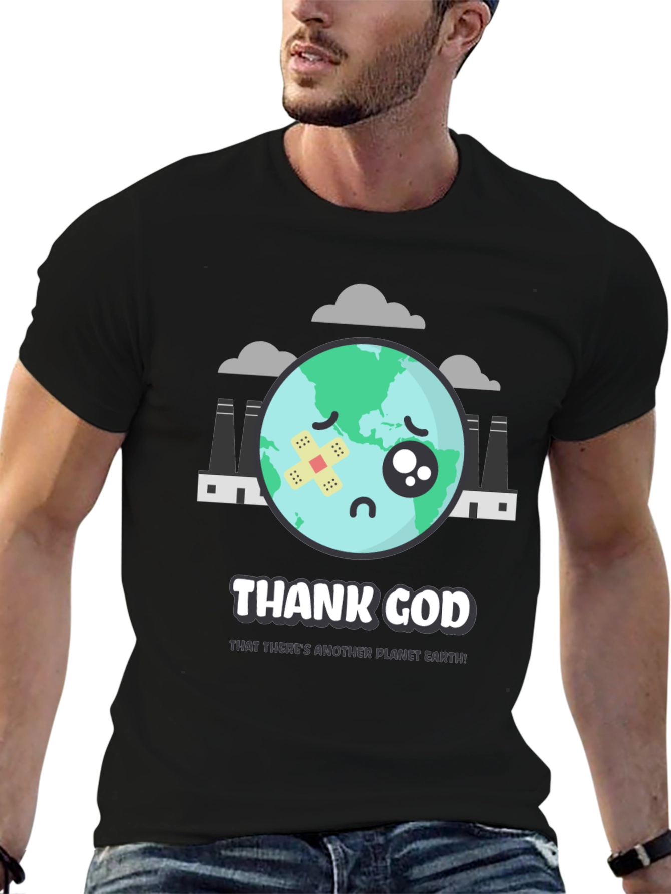 Sad Earth Graphic T-Shirt - Environmental Awareness Tee