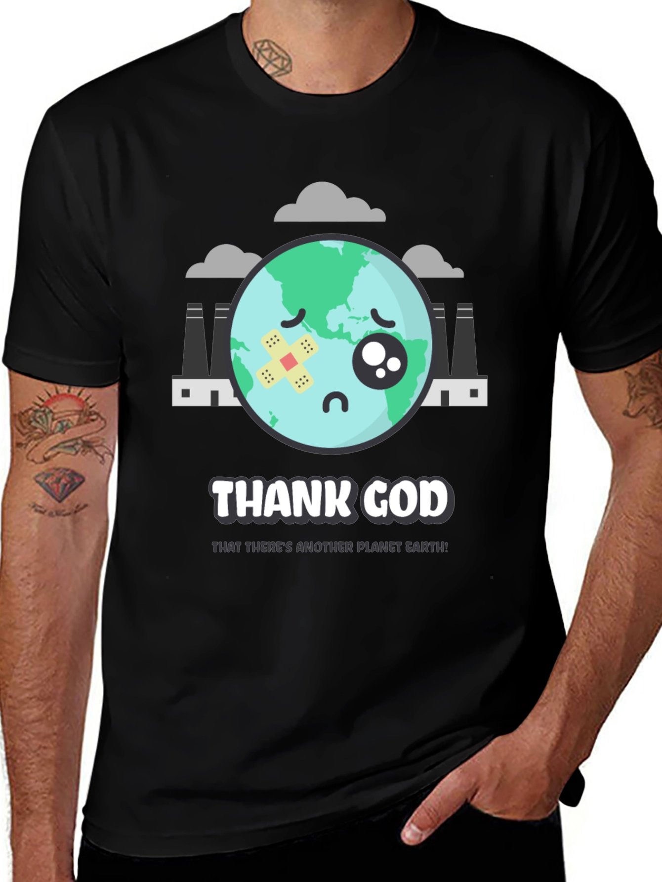 Sad Earth Graphic T-Shirt - Environmental Awareness Tee