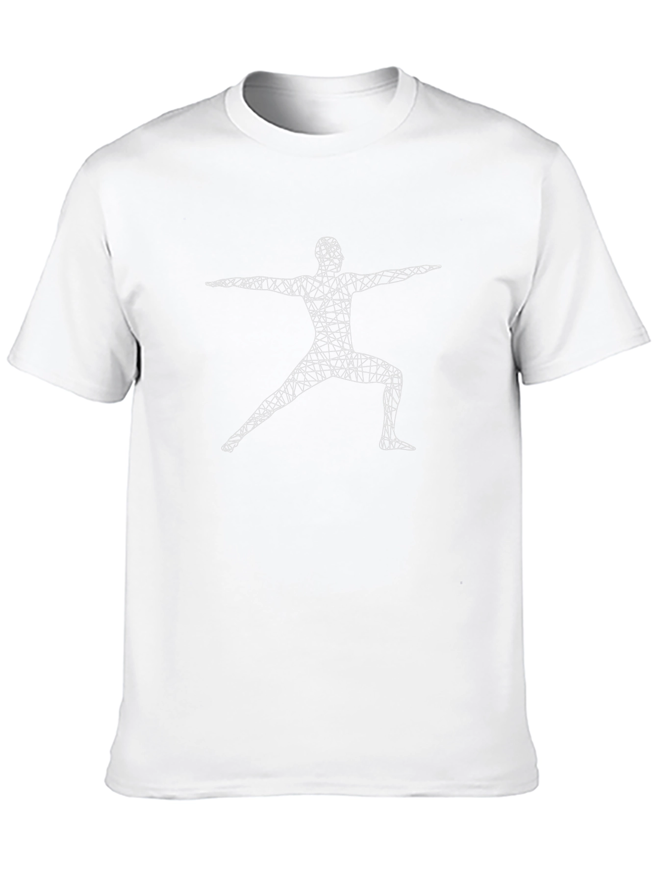 Geometric Yoga Pose Black T-Shirt