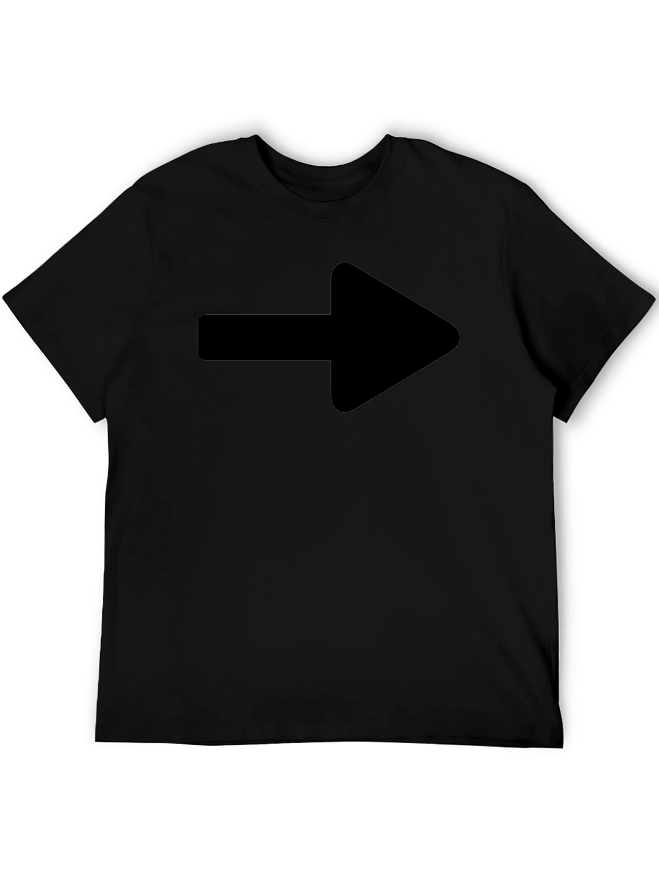 Right Arrow Graphic T-Shirt - Casual Black Tee