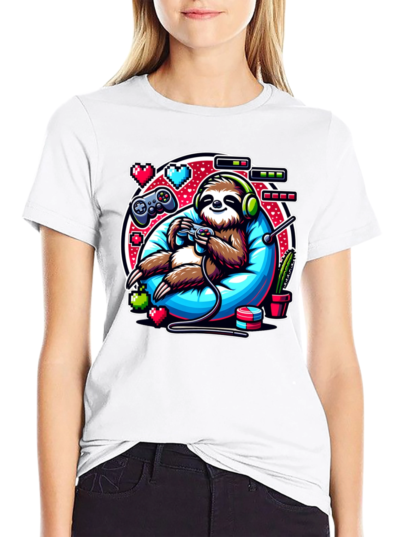 Gamer Sloth Graphic Tee