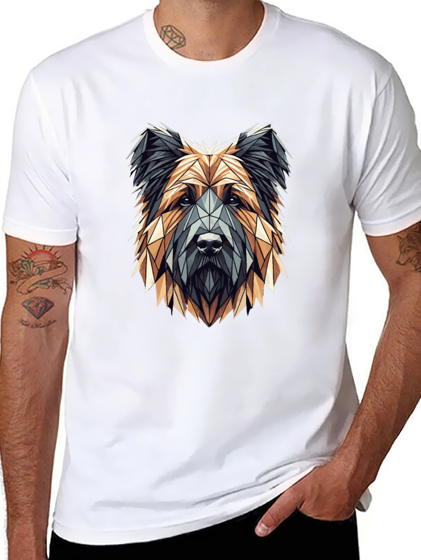 Geometric Dog Graphic Tee