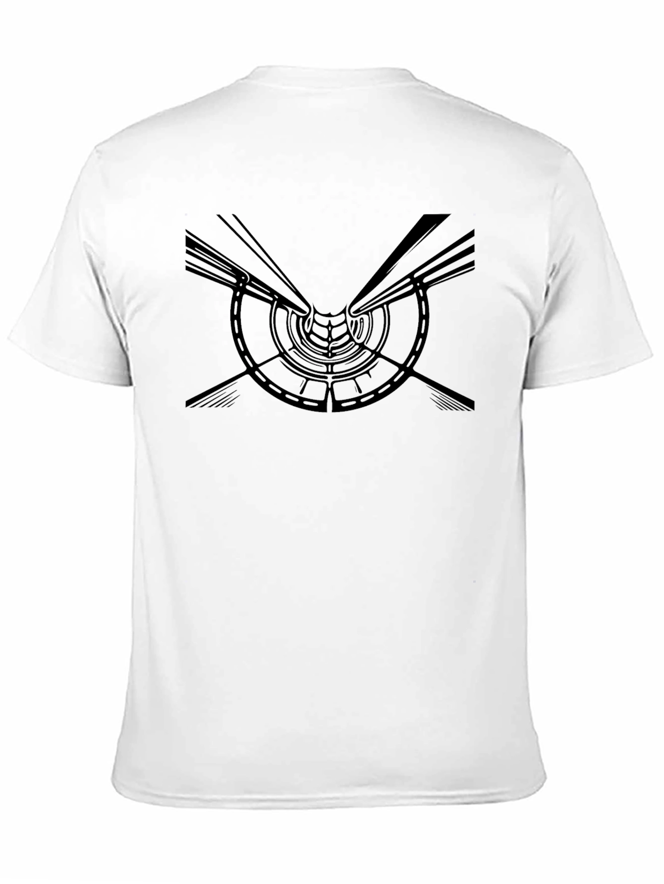 Abstract Tunnel Design Black T-Shirt