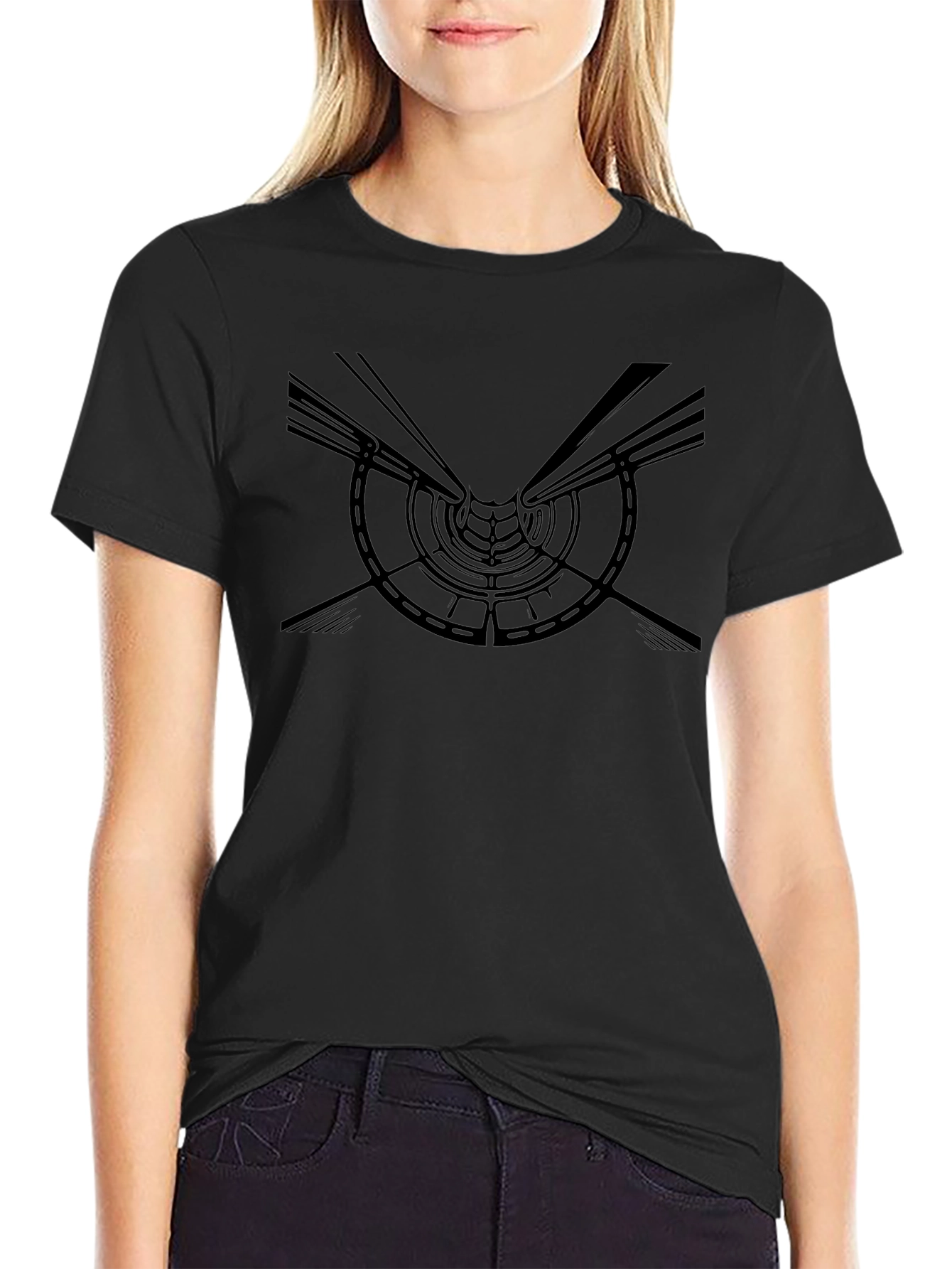 Abstract Tunnel Design Black T-Shirt