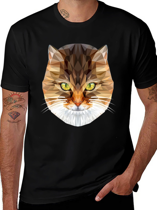 Geometric Cat Graphic T-Shirt