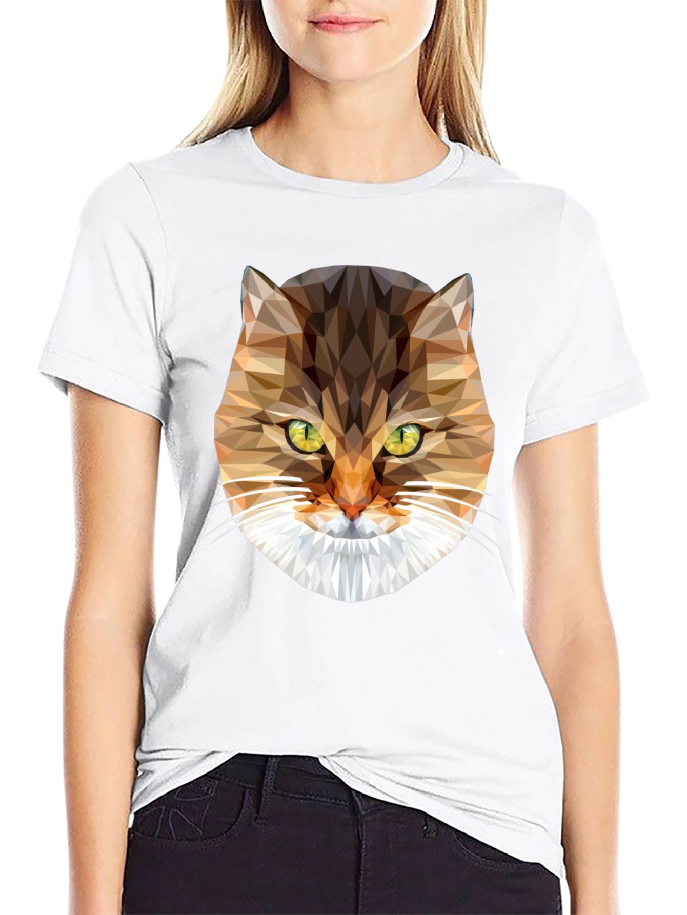 Geometric Cat Graphic T-Shirt