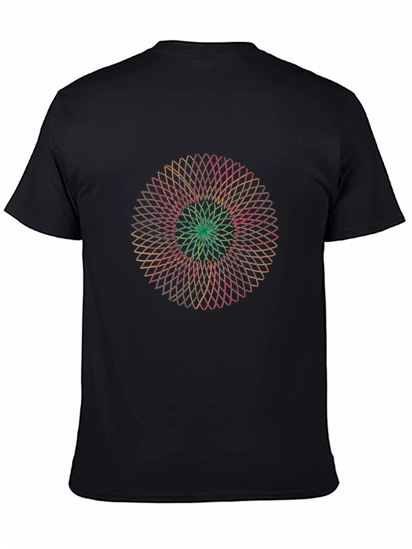 Geometric Mandala Graphic Tee - Soft Black T-Shirt