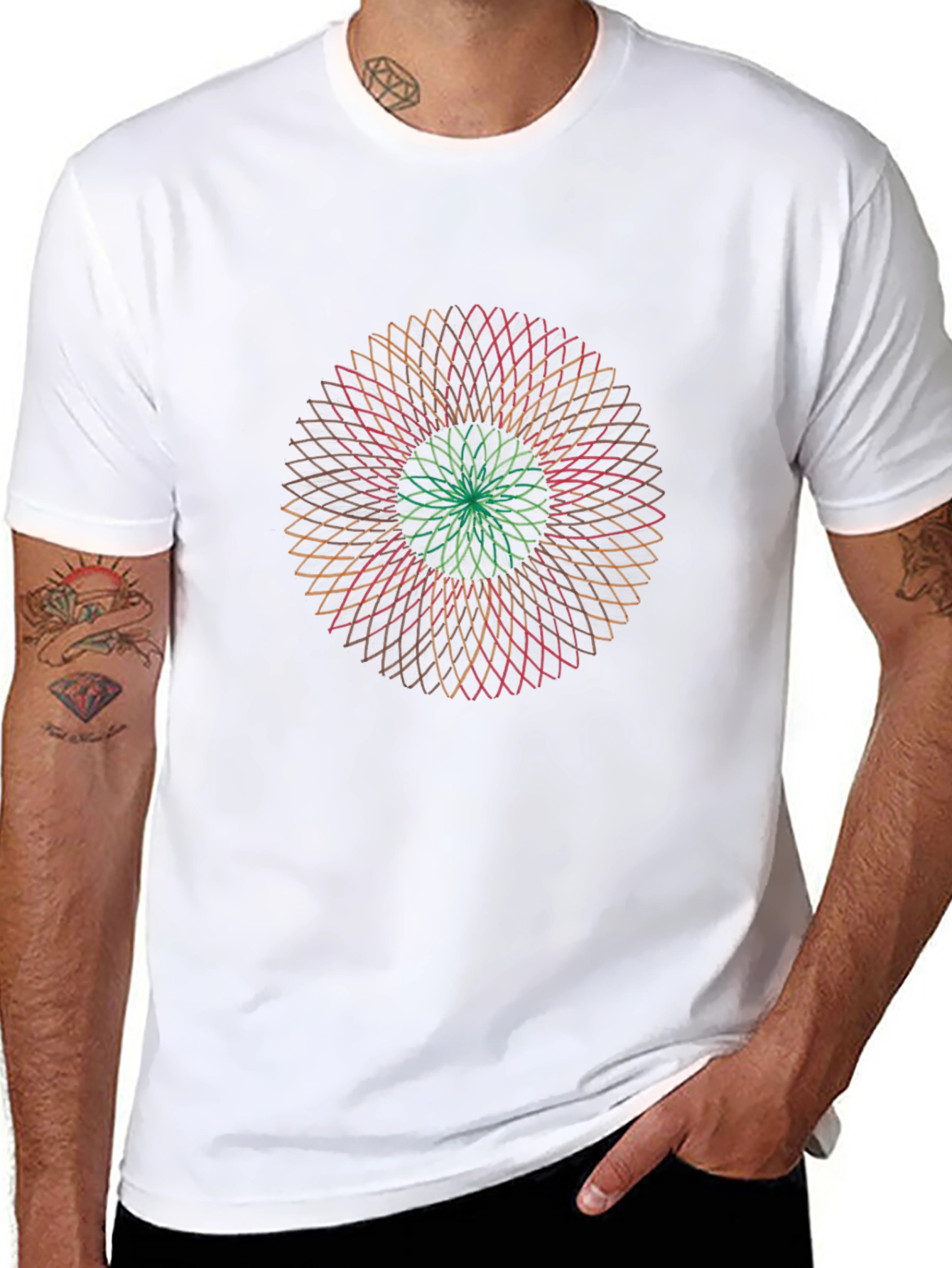 Geometric Mandala Graphic Tee - Soft Black T-Shirt