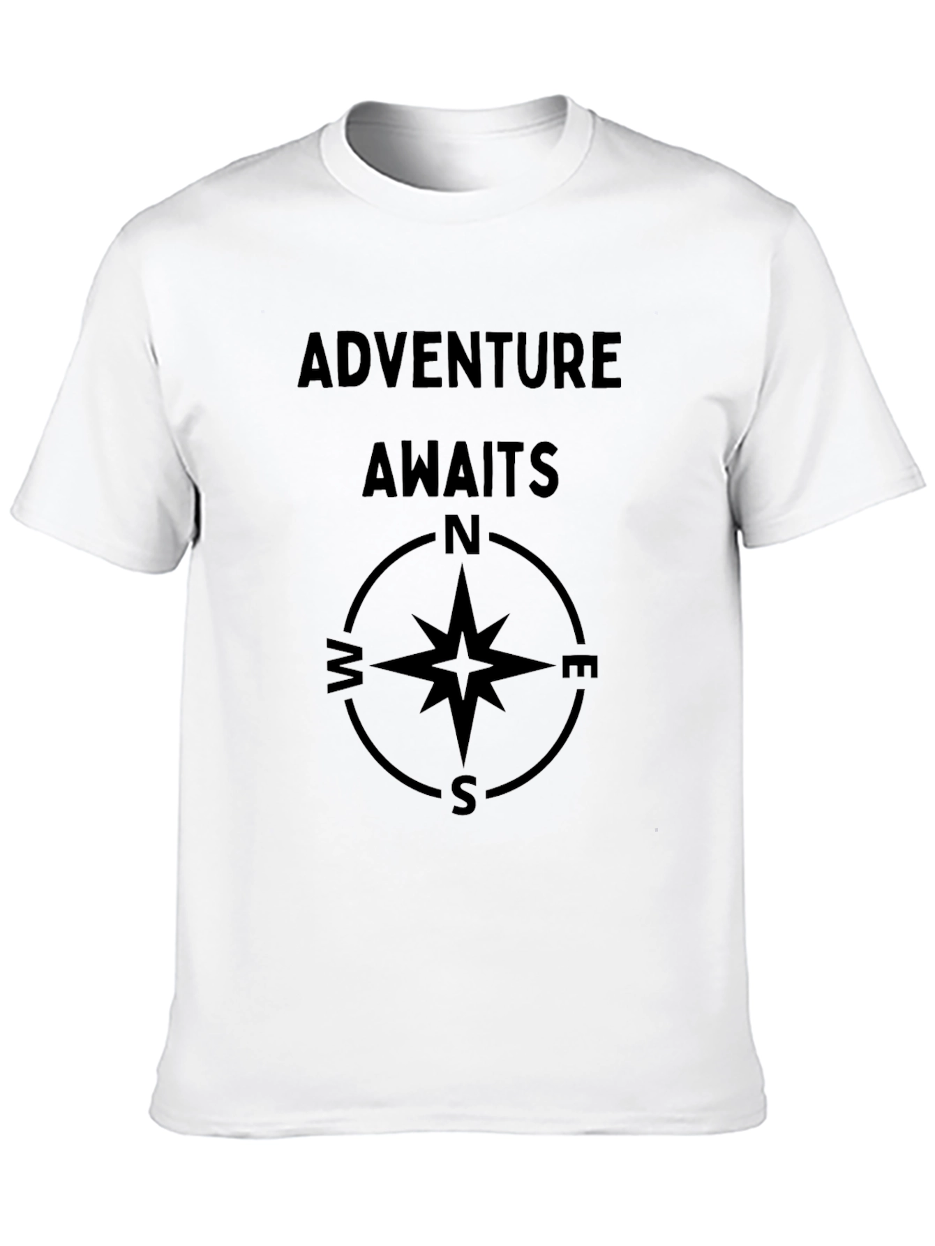 Adventure Awaits Compass Graphic T-Shirt - Black