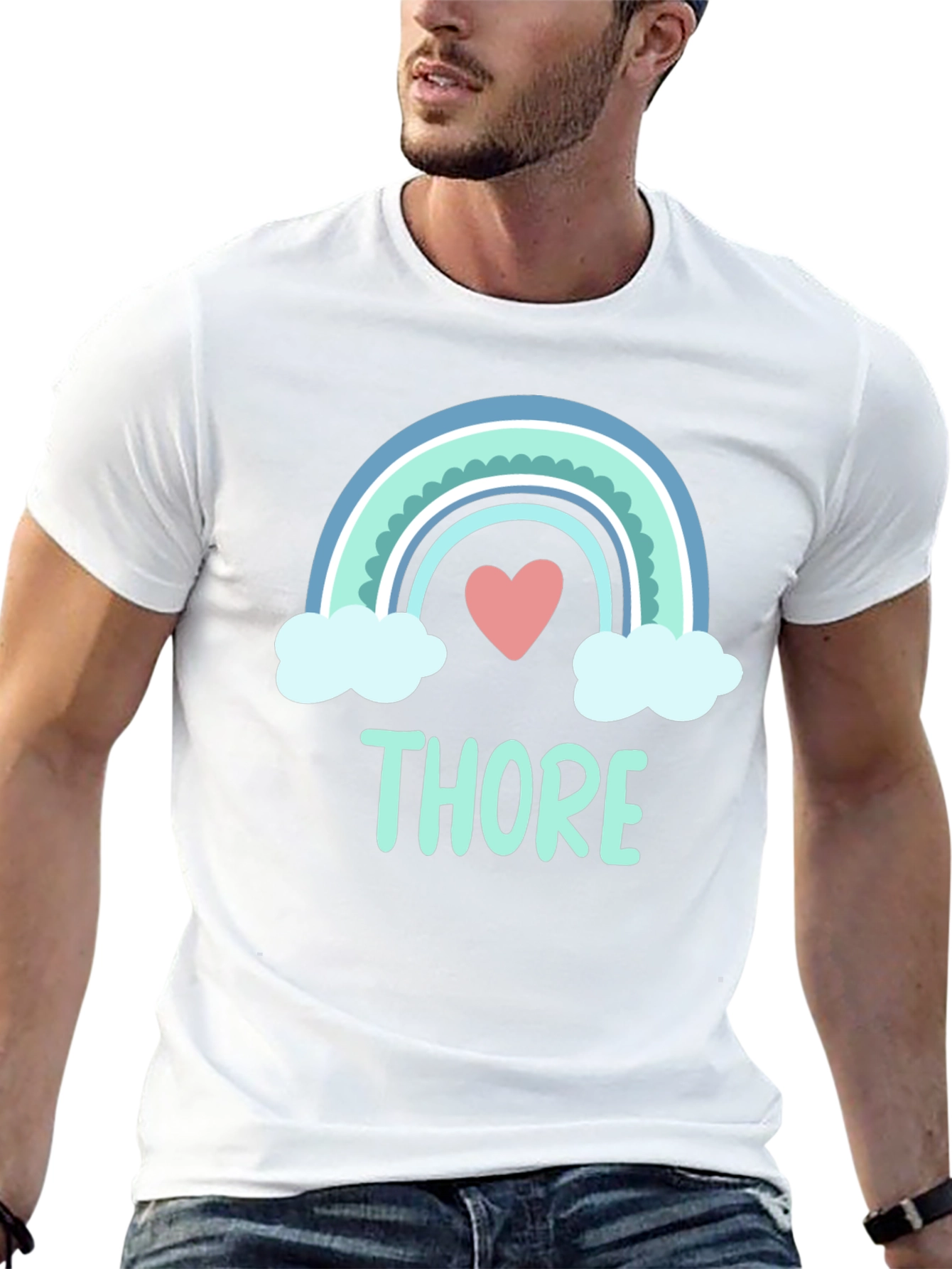 Rainbow Heart THORE T-Shirt - Cute & Stylish!