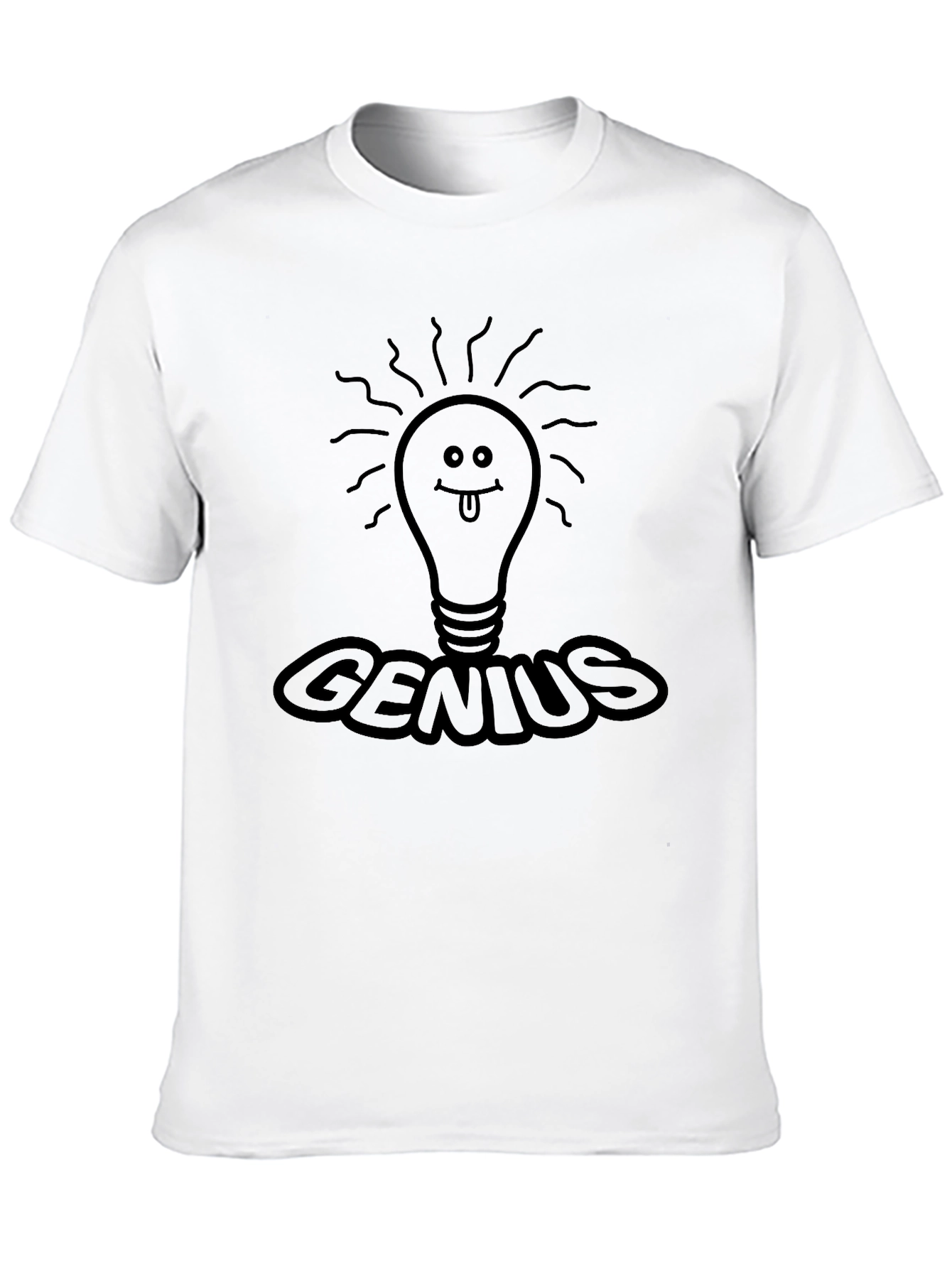 Genius Lightbulb Graphic Tee - Black Novelty T-Shirt