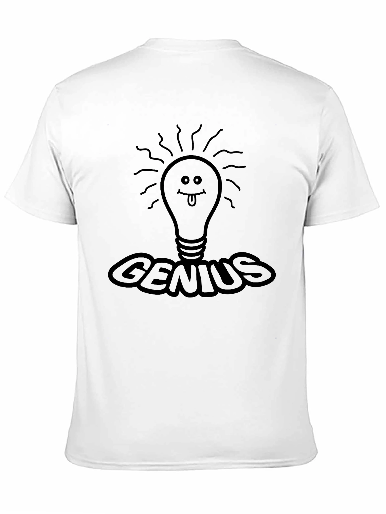 Genius Lightbulb Graphic Tee - Black Novelty T-Shirt