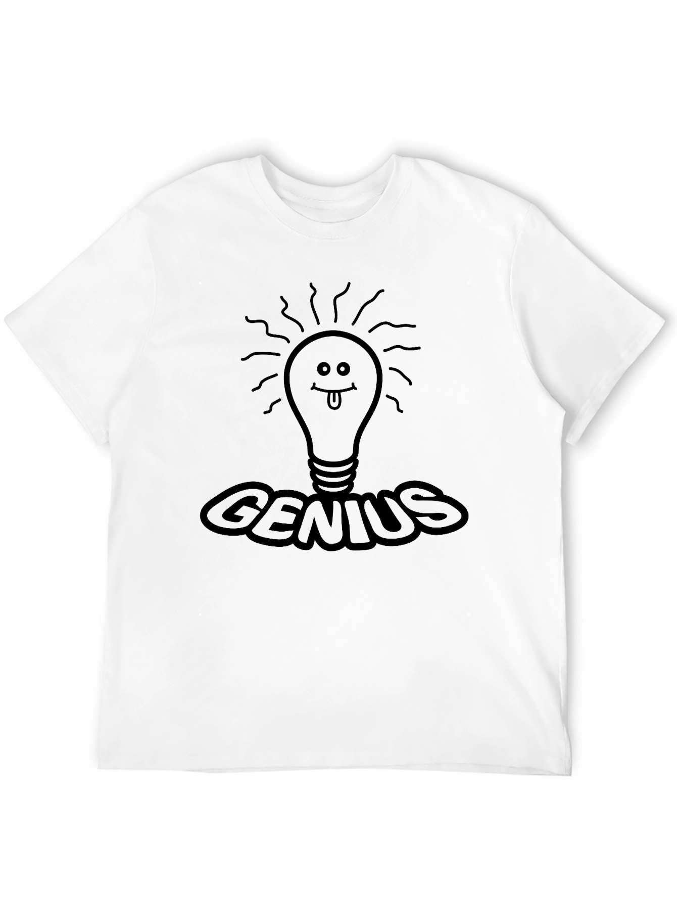 Genius Lightbulb Graphic Tee - Black Novelty T-Shirt
