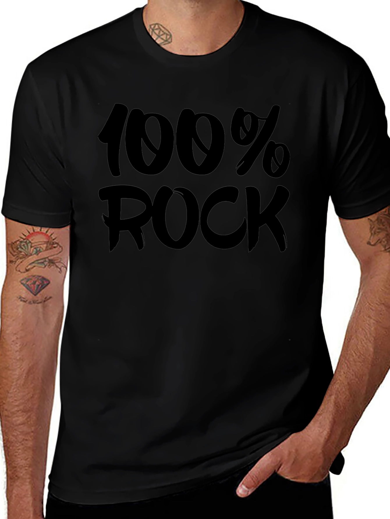 100% Rock Graphic Tee - Classic Black T-Shirt