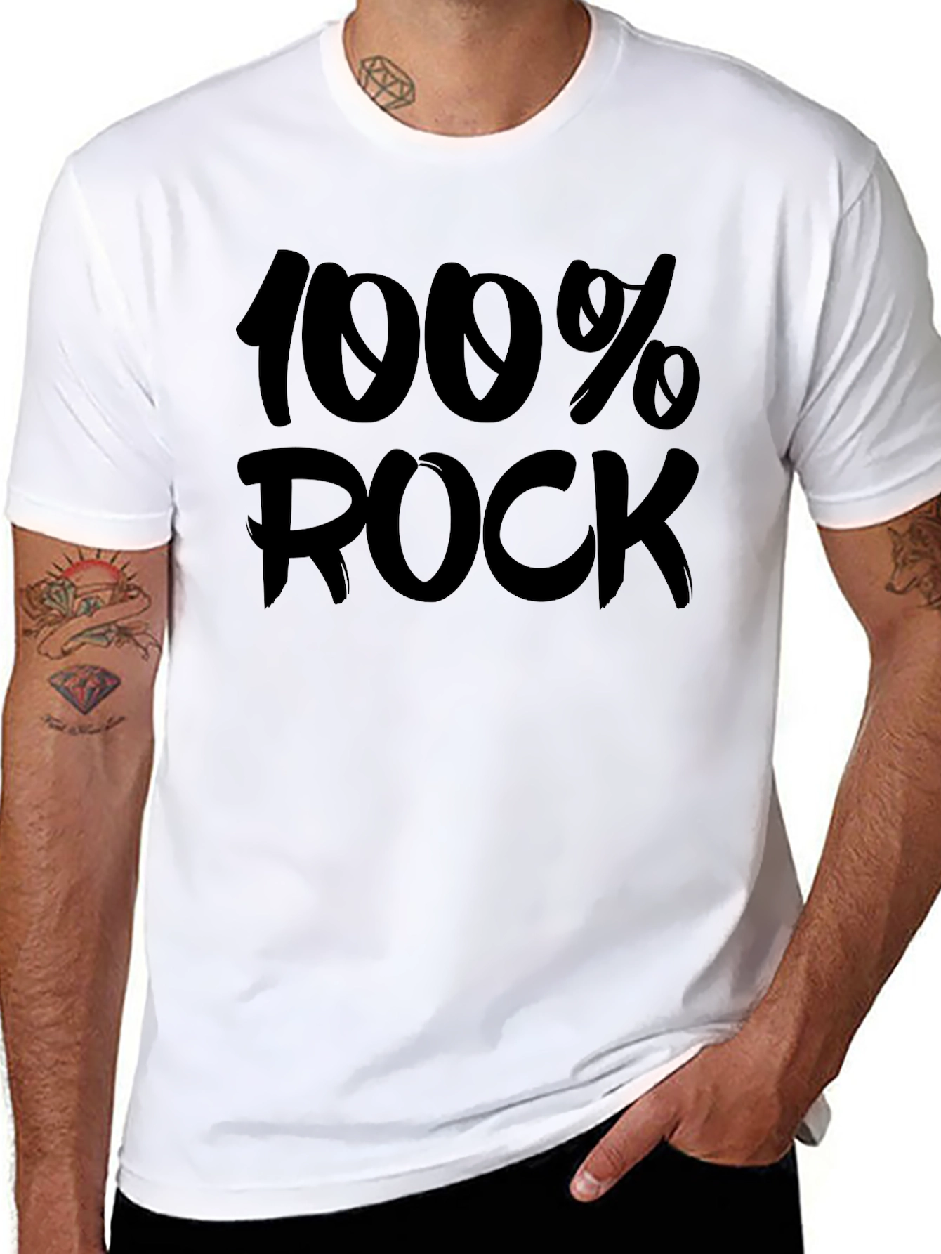 100% Rock Graphic Tee - Classic Black T-Shirt