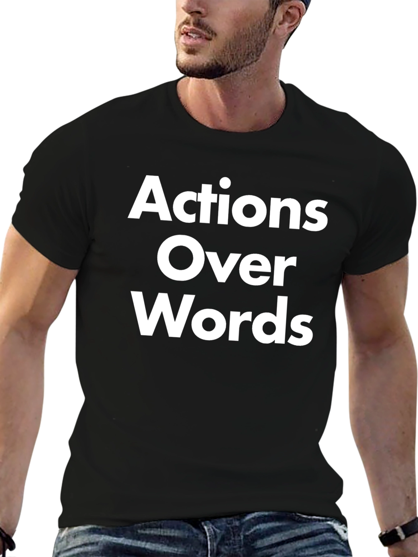 Actions Over Words Graphic Tee - Black