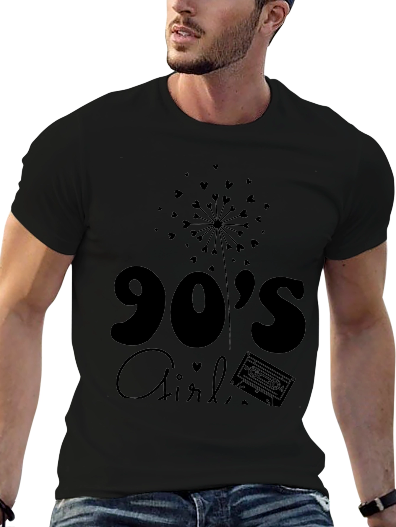 90s Girl Black Graphic Tee